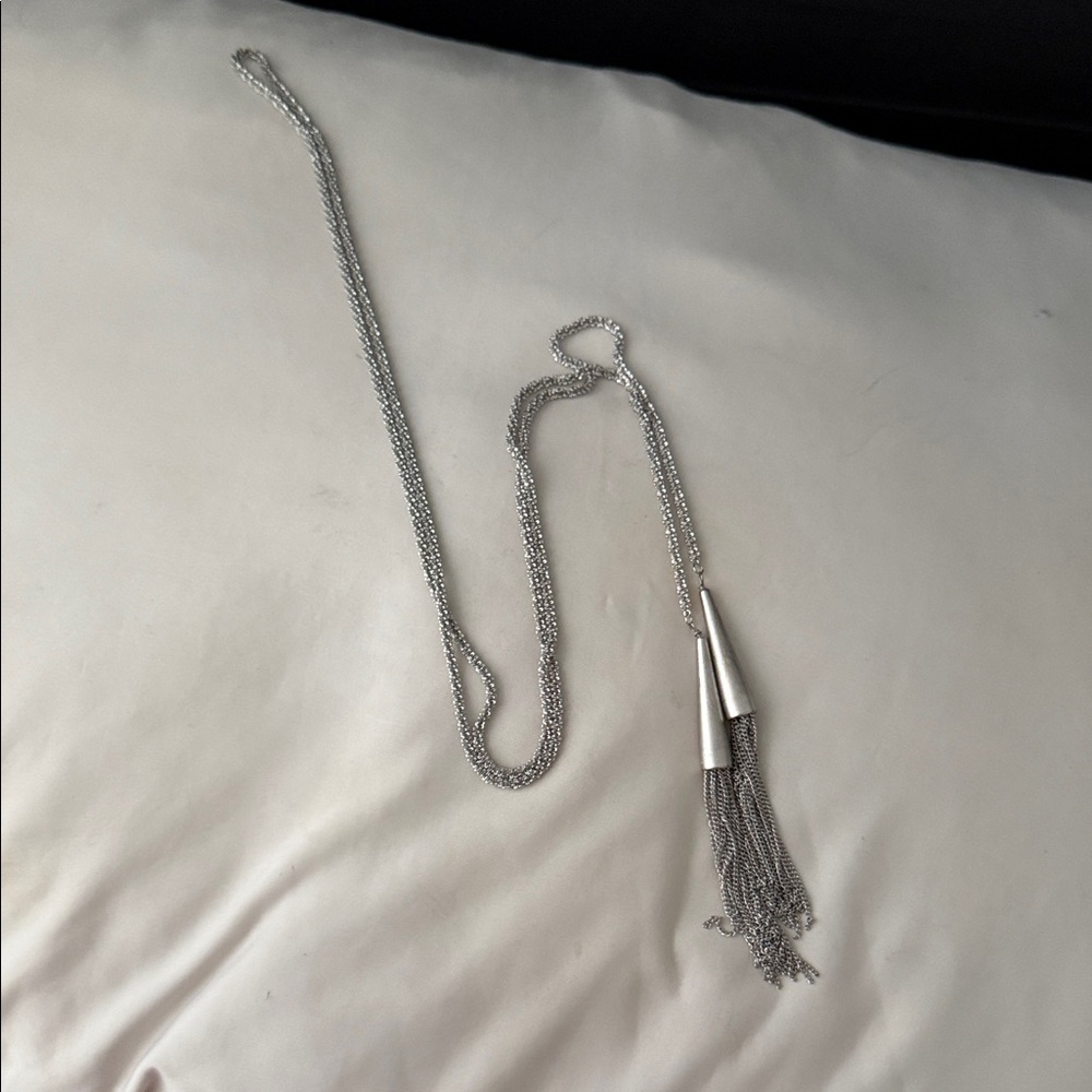Kendra Scott Silver Tassel Necklace